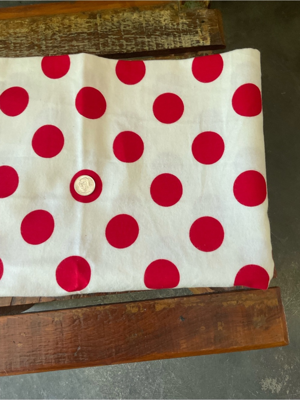 Vintage Fabric Red Polka Dots